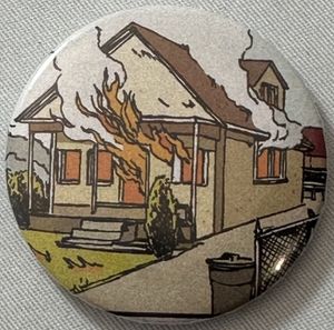 Fridge Magnet Burning House #1456